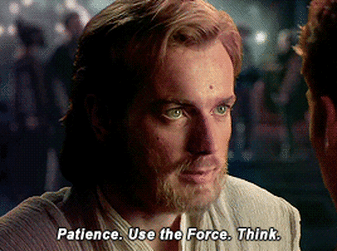 Resultado de imagem para use the force, think gif
