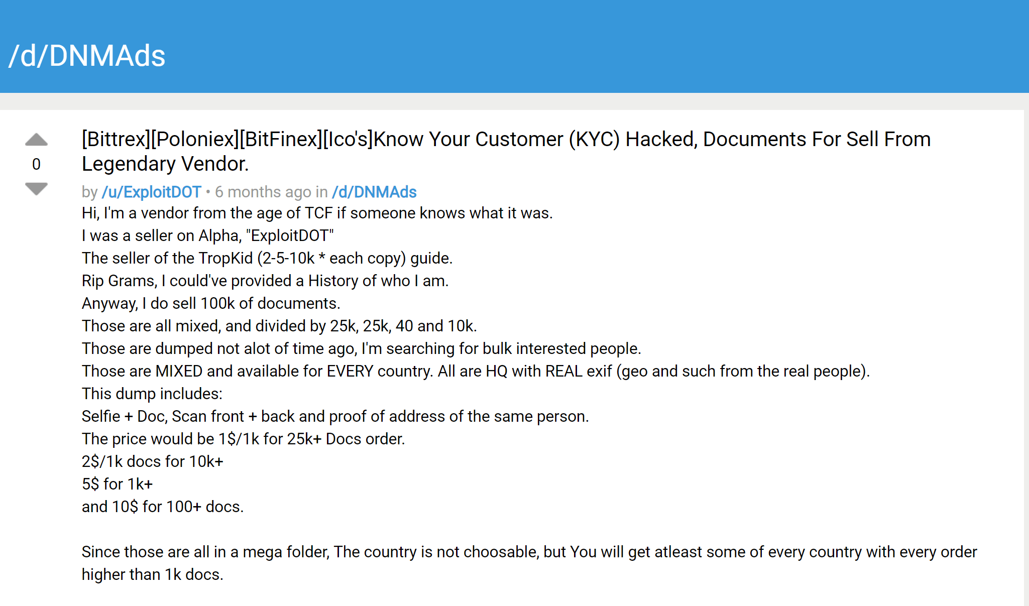 A post on darknet market 