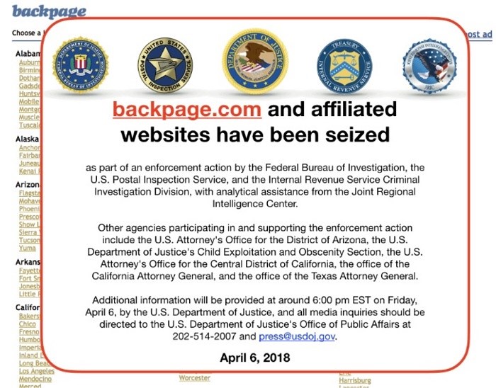 FBI shut down backpage